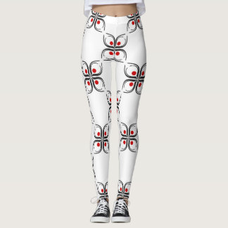 Geometrisches Blumenmuster Leggings