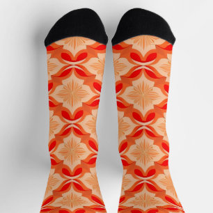 Geometrisches Blumenmuster mit symmetrischen Motiv Socken