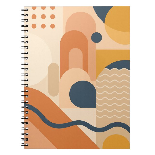 Geometrisches Boho-Notebook - Modernes Abstrakt Notizblock (Vorderseite)
