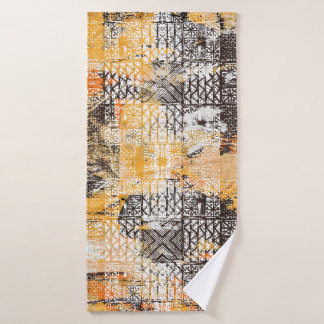 Geometrisches Boho Tribal Distressed Muster Badehandtuch