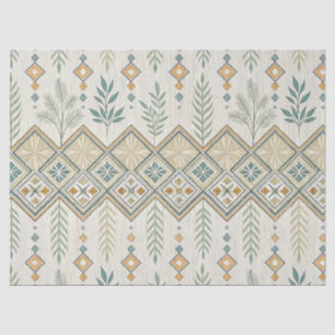 Geometrisches botanisches Volkskunstmuster Seidenpapier