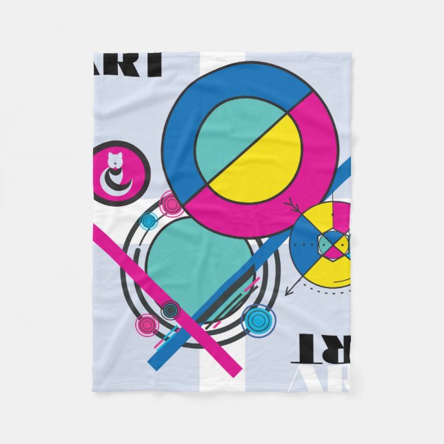 Geometrisches Brahaus mit Typografie Fleecedecke (Vorderseite)