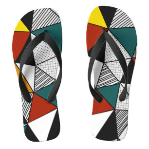geometrisches, buntes Dreieck Flip Flops