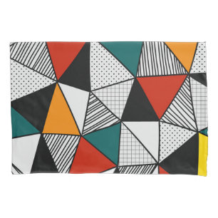 geometrisches, buntes Dreieck Kissenbezug