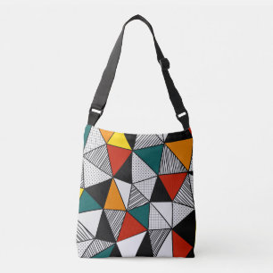 geometrisches, buntes Dreieck Tragetaschen Mit Langen Trägern