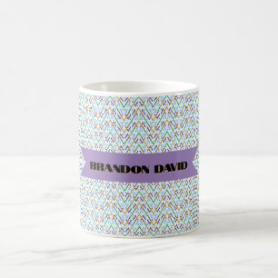 Geometrisches Chevron-Zickzack-Mosaik nahtloses Mu Kaffeetasse