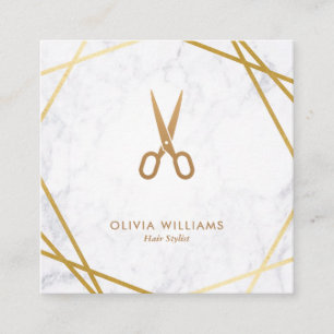 Geometrisches Chic-Gold Scissors Quadratische Visitenkarte