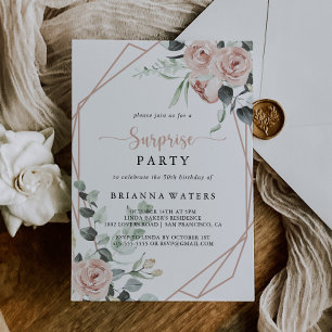 Geometrisches Classic Dusty Pink Rose Surprise Par Einladung