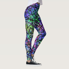 Geometrisches Coll-Design der 90er Jahre Leggings