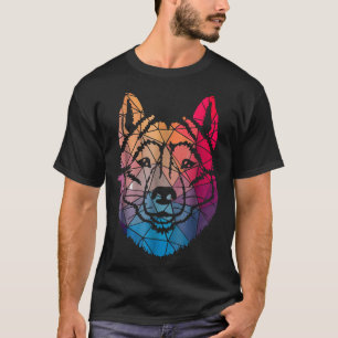 Geometrisches Cooles Sibirisches Husky-Form-Gesche T-Shirt
