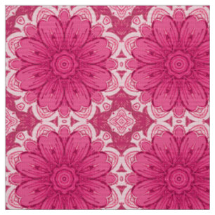 Geometrisches Daisy-Muster in Korallen und Pastell Stoff