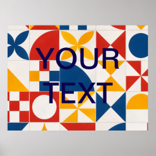 Geometrisches Dekoratives INDIVIDUELLER TEXT Poster