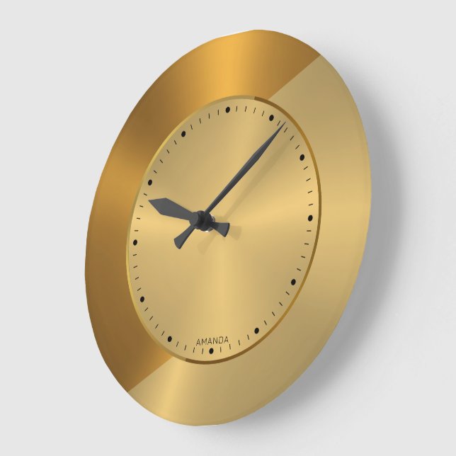 Geometrisches Design aus Metall und Kupfer 2 Große Wanduhr (Winkel)
