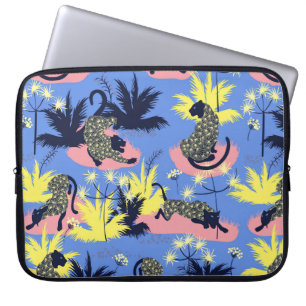 Geometrisches Design aus Tiger und Leopard Laptopschutzhülle