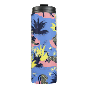 Geometrisches Design aus Tiger und Leopard Thermosbecher