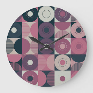 Geometrisches Design der Mitte des 20. Jahrhundert Große Wanduhr