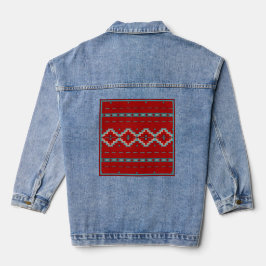 Geometrisches Design der Südwest Mesas Red & Turqu Jeansjacke