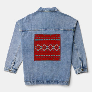 Geometrisches Design der Südwest Mesas Red & Turqu Jeansjacke