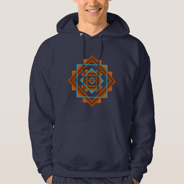 Geometrisches Design der Südwestberge Hoodie (Vorderseite)