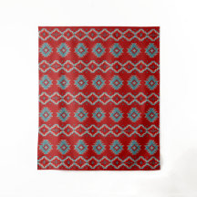 Geometrisches Design der Südwestmesas Rot und Türk