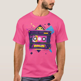 Geometrisches Design des Kassettenbandes 90S Rb T-Shirt