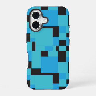 Geometrisches Design für blaue und schwarze Abstra iPhone 16 Hülle