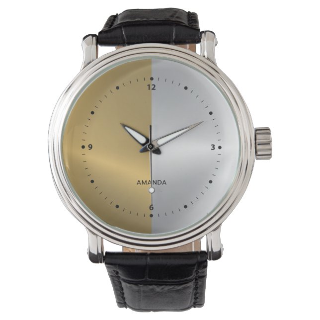 Geometrisches Design für die Aufteilung von Gold u Armbanduhr (Vorderseite)