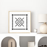 Geometrisches Design für Quilblöcke in Schwarz und Poster<br><div class="desc">Moderne minimalistische Quilt-Design geometrischer Formen in Schwarz/Weiß. Wenn Sie die Hintergrundfarbe ändern oder Text hinzufügen möchten,  klicken Sie einfach auf die Schaltfläche Anpassen.</div>