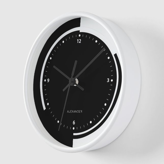 Geometrisches Design für Schwarzweißbilder Uhr (Winkel)