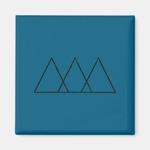 Geometrisches Design mit 3 überlappenden Dreiecken Magnet