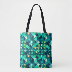 Geometrisches Design mit grünen Farbtönen Tasche