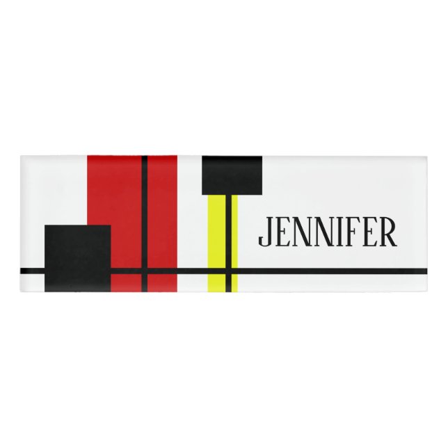Geometrisches Design Namenschild (Vorderseite)