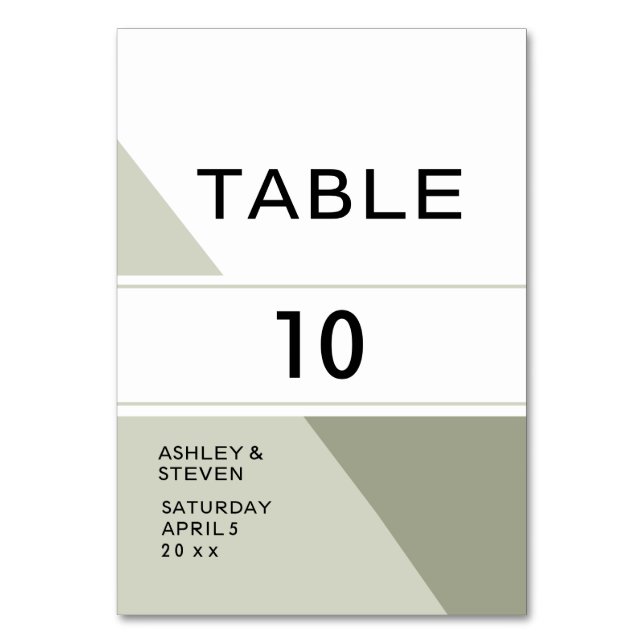 Geometrisches Design Tischnummer (Vorderseite)