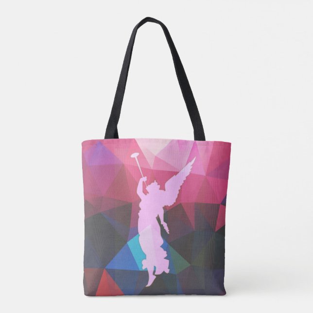 Geometrisches Design Trompet Playing Angel Tasche (Rückseite)