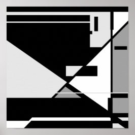 Geometrisches Design von Schwarz-Weiß "Sitting Man Poster