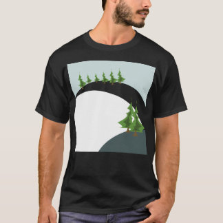 Geometrisches Design Weihnachtsbaum auf dem Snowy  T-Shirt