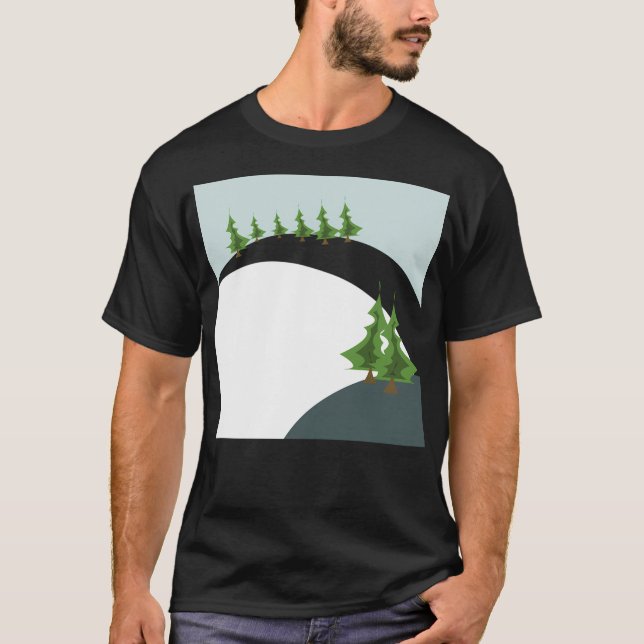Geometrisches Design Weihnachtsbaum auf dem Snowy  T-Shirt (Vorderseite)