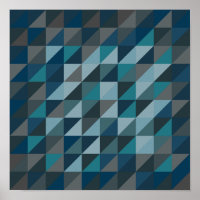Geometrisches Dreieck Muster in Blau und Grau