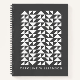 Geometrisches Dreieck Muster in Schwarz Notizbuch