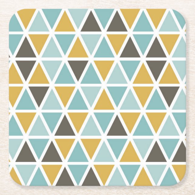 Geometrisches Dreieck-Muster Rechteckiger Pappuntersetzer (Vorderseite)