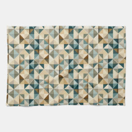 Geometrisches Dreieck-Patchworkmuster Geschirrtuch