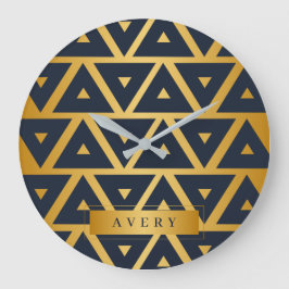 Geometrisches Dreieck Personalisiert Große Wanduhr
