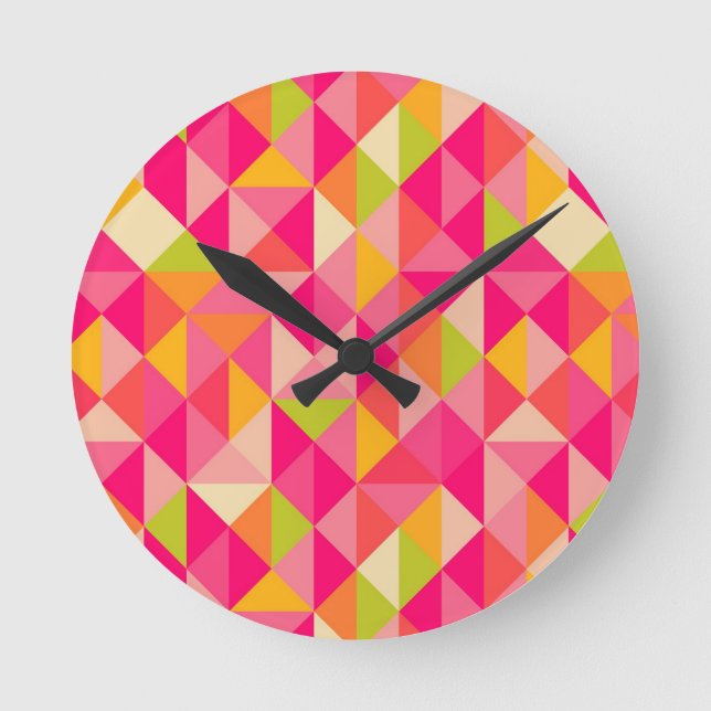 Geometrisches Dreieck Runde Wanduhr (Vorderseite)