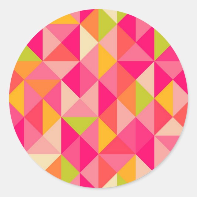 Geometrisches Dreieck Runder Aufkleber (Vorderseite)