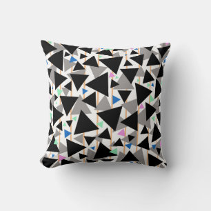 Geometrisches Dreieck Schwarz und Grau Kissen
