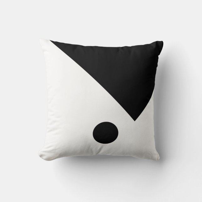 Geometrisches Dreieck Schwarz-Weiß Kissen (Vorderseite)