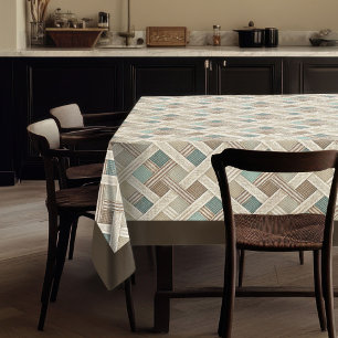 Geometrisches Drucktablett in erdigen Neutralen Tischdecke