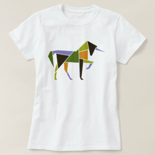 Geometrisches Einhorn Modernes Abstraktes Elegante T-Shirt