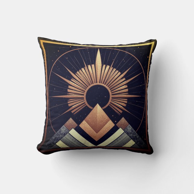 Geometrisches elegantes Baumwollpolster Kissen (Vorderseite)