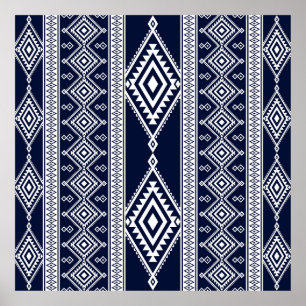 Geometrisches ethnisch orientalisches nahtloses Mu Poster